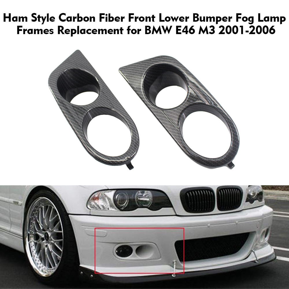 Shopp Ham Style Air Duct Fog Light Covers Carbon Front Lower Bumper Lamp Frames Thay thế cho BMW E46
