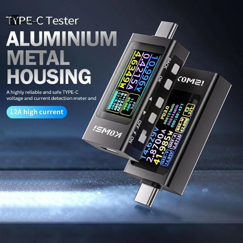 KgYerl KWS-X1 Đa Năng Hiển Thị Kỹ Thuật Số Ampe Kế Điện Áp Type-C Đồng Hồ Đo Nguồn Điện Điện Thoại D
