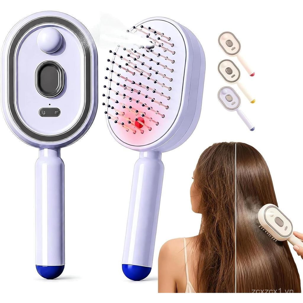 2026AllinOneMistingAquaDetanglerBrushElectricSprayAirCushionMassageCombSelf-CleanLiquidWaterMisterSp