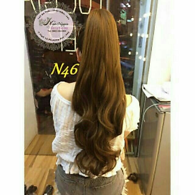Tóc giả ngoặm đui ngựa xoăn dài n46