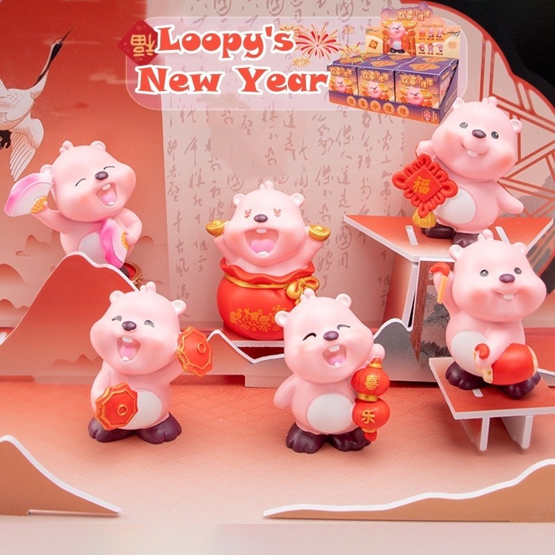 LOOPY'S NEW YEAR - BLIND BOX hộp mù tượng mô hình hải ly Loopy cute đón tết tài lộc