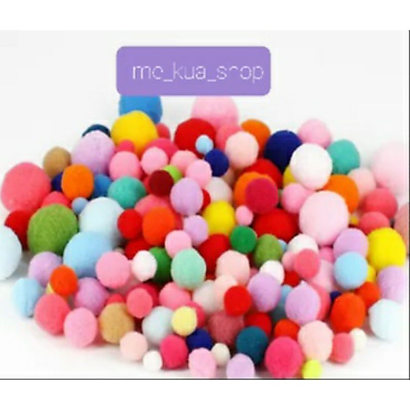Pompom sắc màu 100 viên