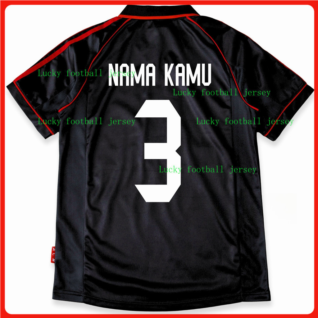 1998 / 99 Ac Milan Retro 3RD 98 / 99 Ac Milan Áo Bóng Đá Vintage Áo Thun Bóng Đá