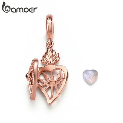 Mặt dây chuyền quyến rũ Bamoer Trái tim của Đức Trinh Nữ Maria Phụ kiện Vòng tay DIY dành cho nữ Quà tặng
