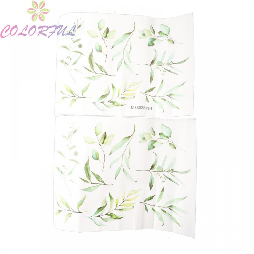 Fresh Leaves Wall Stickers for Green Plant Decoration in Living Room Bedroom