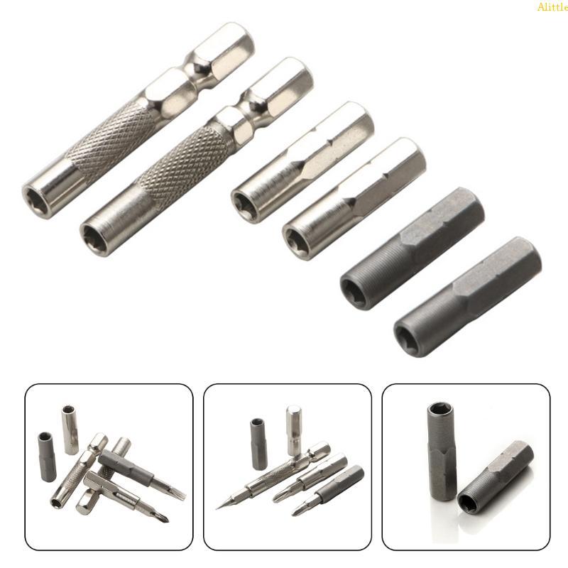 2Pcs Magnetic Socket Adapter 6.35mm to 4mm Bit 1/4Inch Screwdriver Bit Adapter