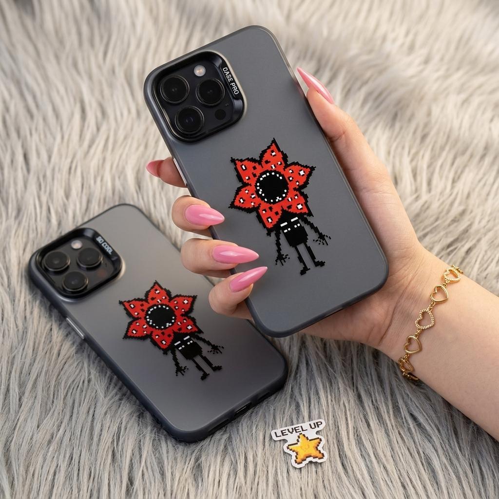 Ốp Lưng Thời Trang Áp Dụng Cho ĐT IPhone 16 17 15 13 14 11 12 7 X Họa Tiết Quỷ Bông Hoa Bảo Vệ ĐT Ch