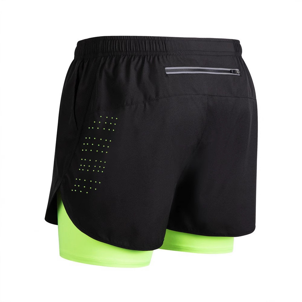 Summer plus Size Men's Athletic Shorts Double-Layer Lined Basketball Training Breathable Running Qui