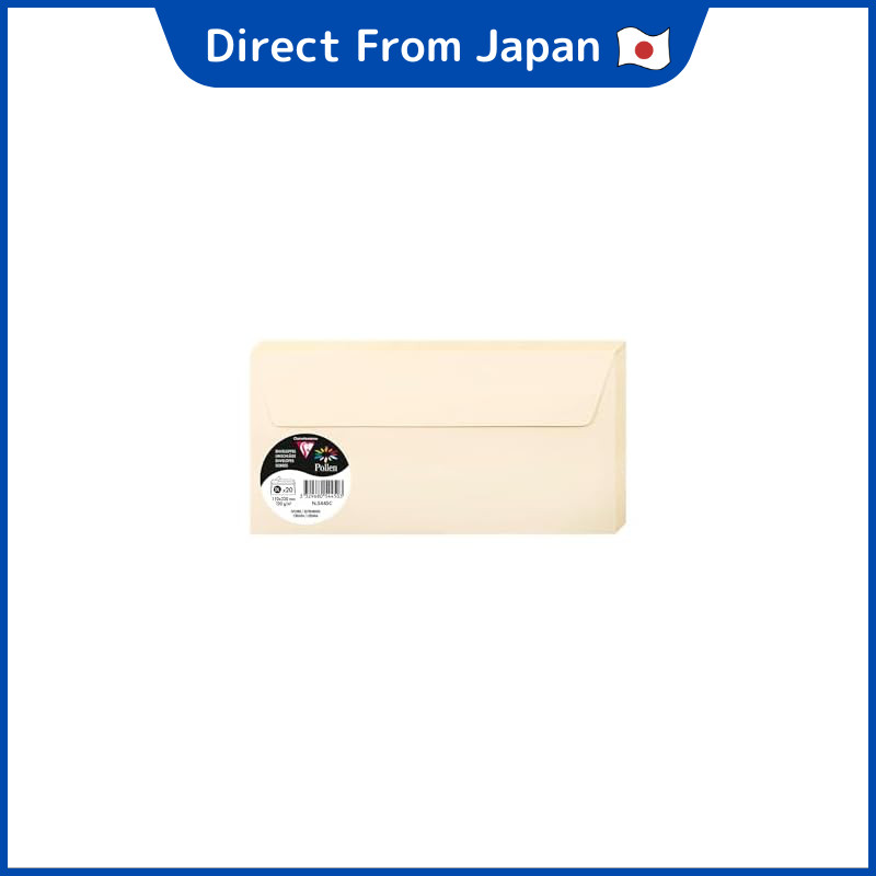 Clairefontaine POLLEN A4 Tri-fold Size Envelopes (DL/Euro Long 6) Pack of 20, Ivory - Quality Paper 