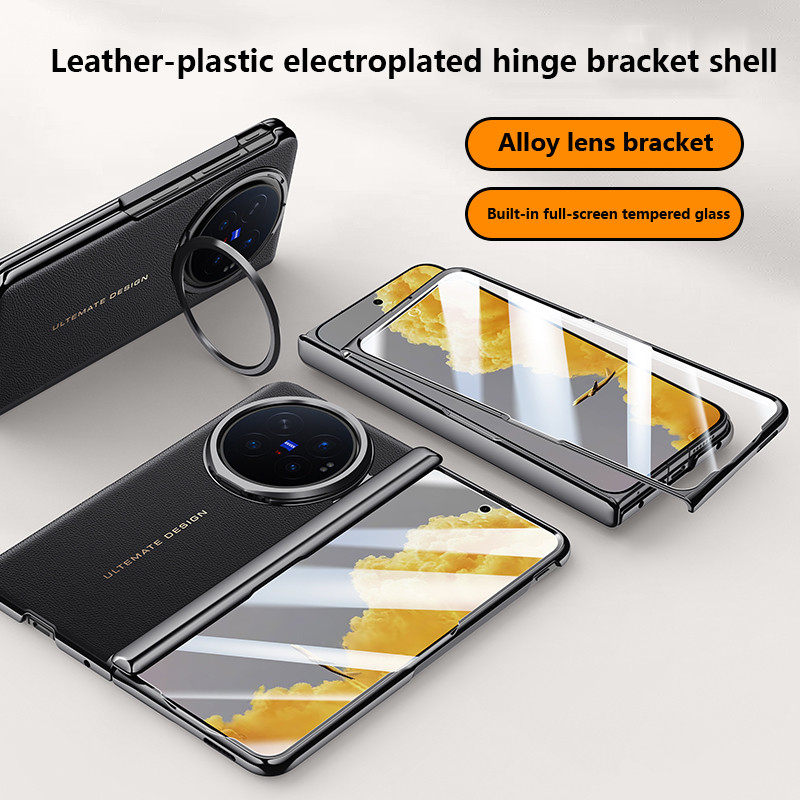 Ốp Điện Thoại Vivo X Fold6 Fold 6 VIVO X Fold6 5G Mới Mạ Điện Da Chống Rơi Bảo Vệ