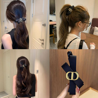 Kẹp tóc nơ đen hai mặt, mũ đội đầu tiện lợi, dễ phối đồ