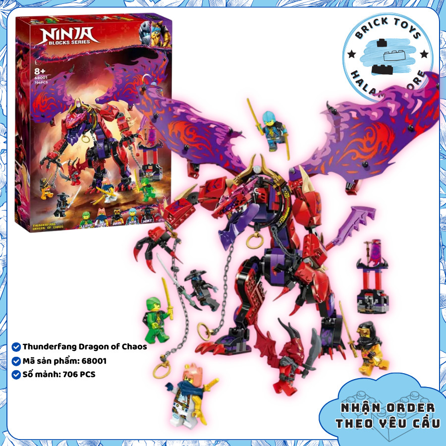 [Có sẵn] Đồ chơi lắp ráp Ninjago Dragons Rising 68001 - Mô hình Rồng Hỗn Loạn Thunderfang