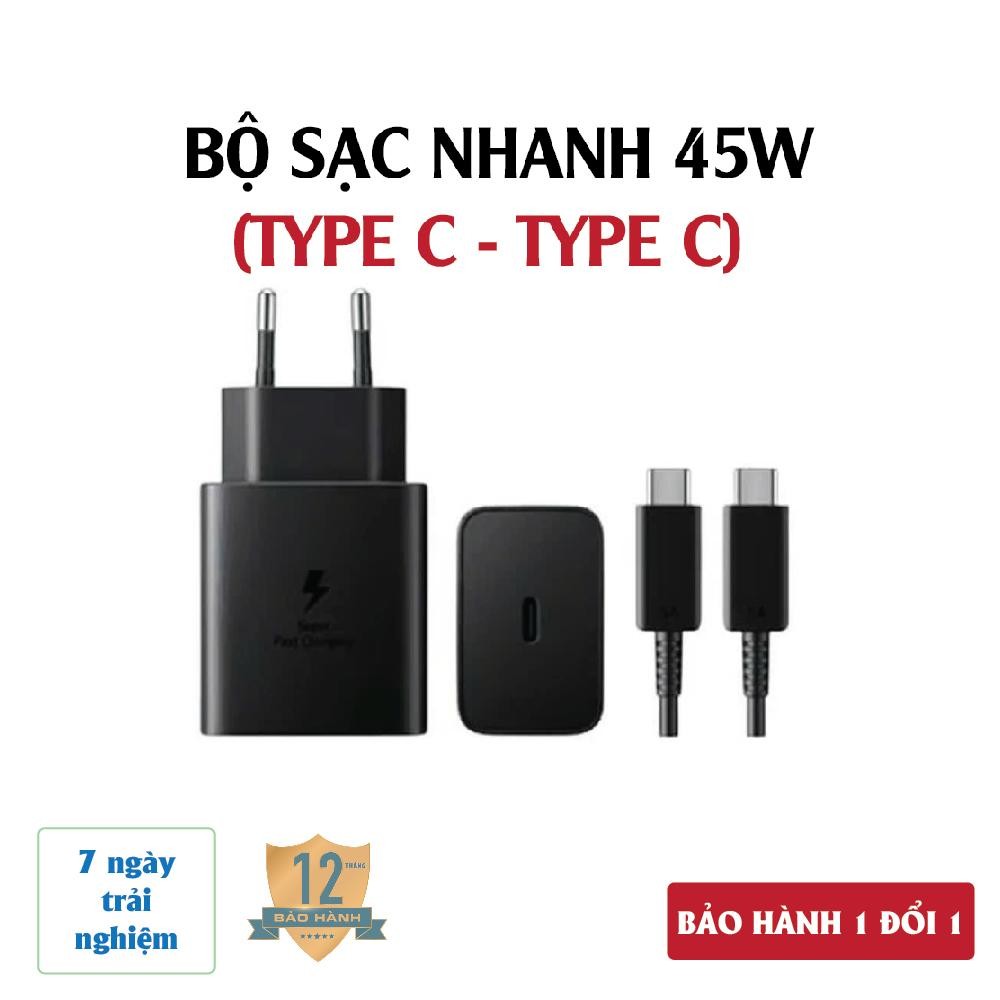 Bộ sạc nhanh 45W Type C to Type C cho các dòng máy SS. Dành cho SAM / Android chân (C - C), Cáp sạc 