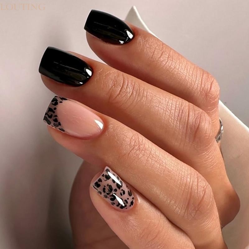 LOUTING Press on Nail Square Fake Nail Stick Keo dán trên móng tay Móng tay giả Acrylic Nail