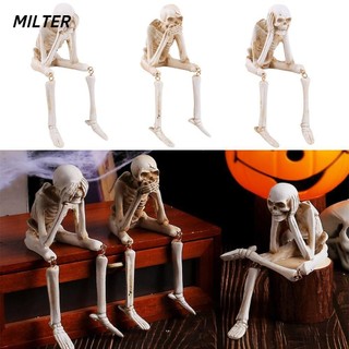 Bộ xương người Halloween MILTER, Bộ xương chân treo bằng nhựa trắng, Đồ dùng dự tiệc xương chân có thể di chuyển sáng tạo Đồ chơi Mô hình xương Halloween