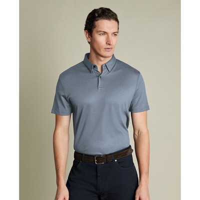 CHARLES TYRWHITT - Áo polo nam tay ngắn Smart Jersey_JEP0317-DEN