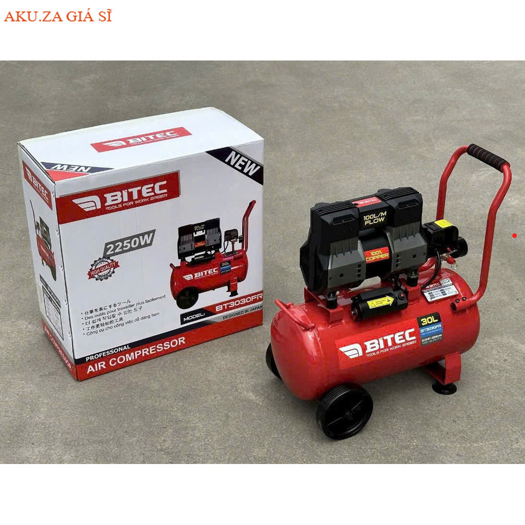 Máy nén khí không dầu 30 lít BTEC BT3030FE 2250W mẫu mới .BTEC giá tốt AKUZA Giá Sĩ