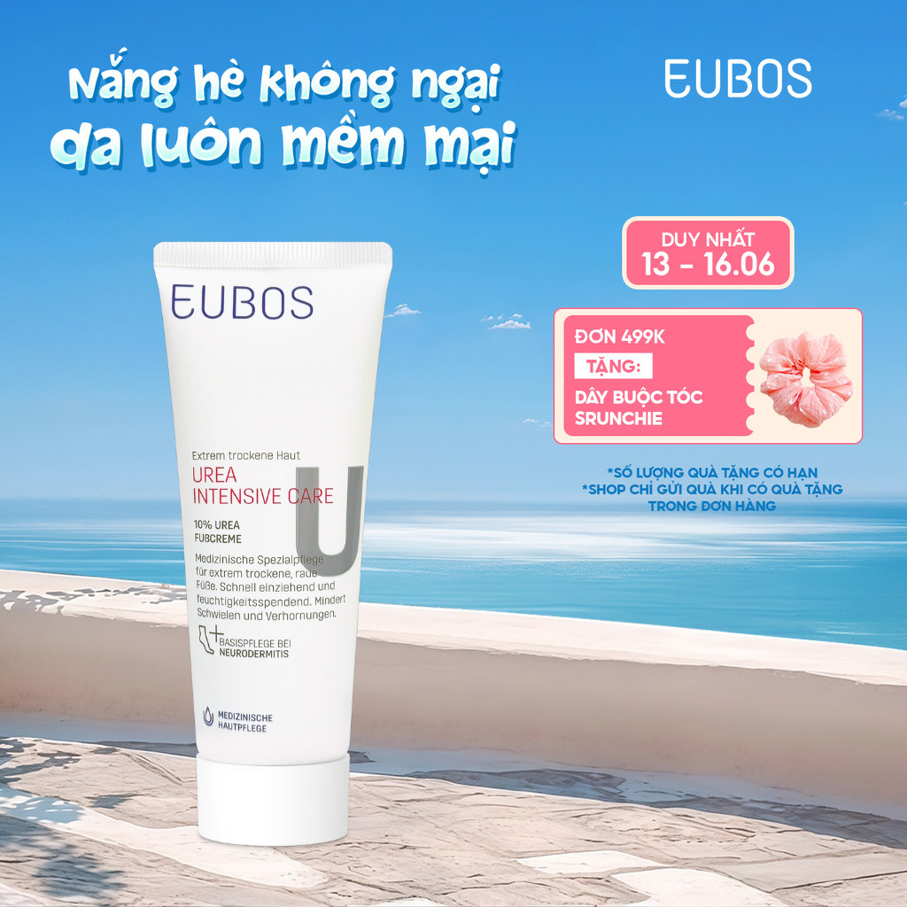Kem Dưỡng Da Chân Giúp Giảm Nứt Gót EUBOS UREA 10% Cải Thiện Làn Da Khô Thô Ráp Mềm Mịn 100ml