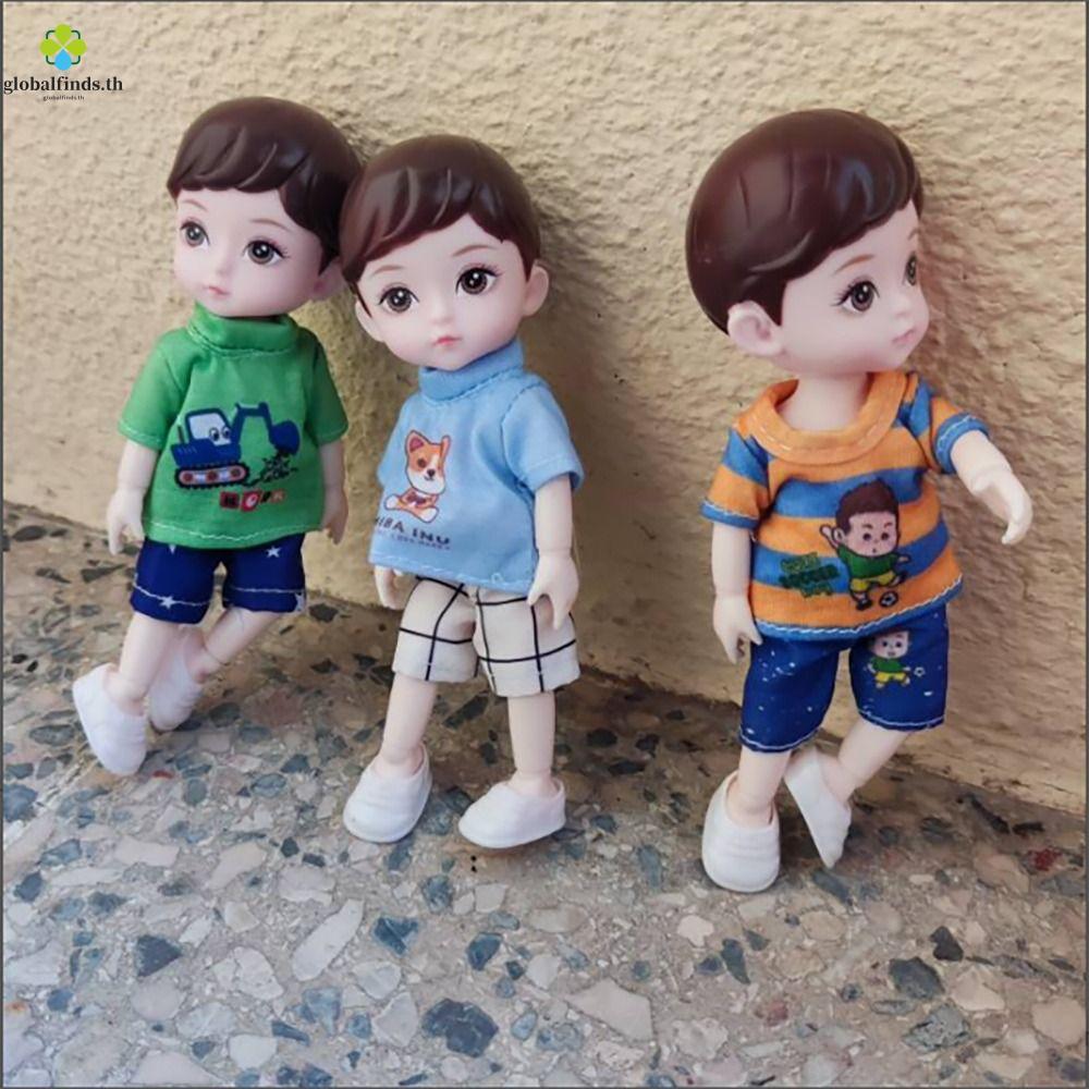 LFINDS Búp bê bé trai BJD 16cm, 13 búp bê khớp nối có thể di chuyển được Búp bê BJD kèm quần áo, Búp