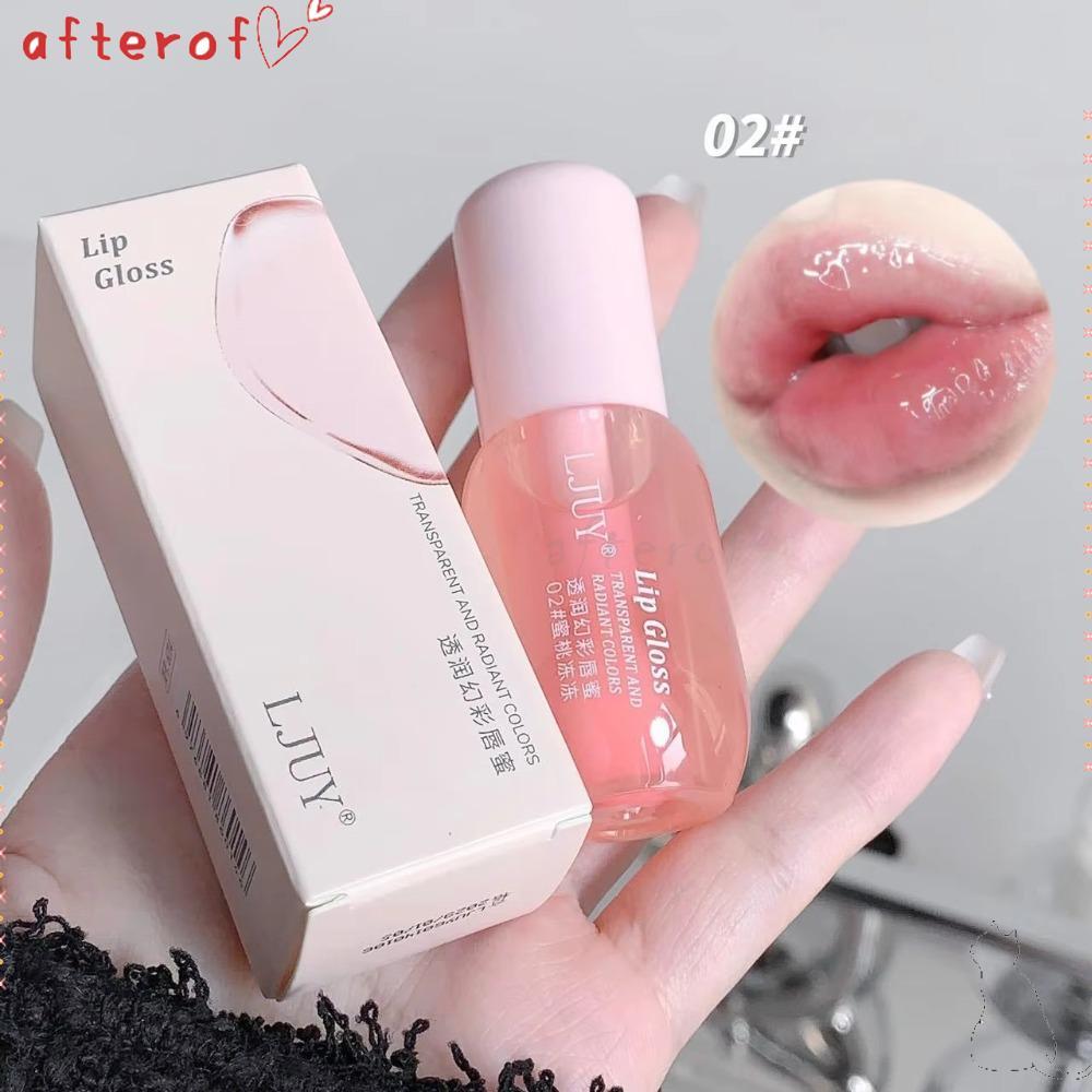 AFTEROF Fruit Crystal Jelly Lip Oil, Glass Lip Gloss Lips Care Lip Makeup Cosmetics Hydrating Transp
