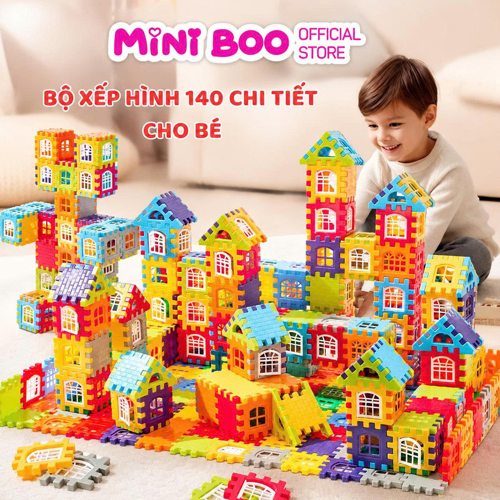 Đồ Chơi Lắp Ghép Khối Xây Dựng Kiến Trúc 140 Chi Tiết Mô Hình Xây Dựng Cho Bé Little Boo