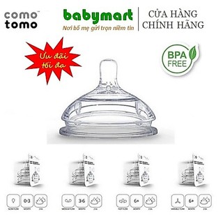 Hộp 2 ty thay bình sữa chính hãng COMOTOMO cỡ Y cho bé từ 6 tháng tuổi