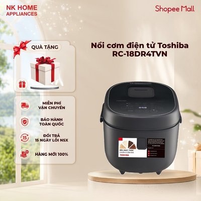 Nồi cơm điện tử Toshiba RC-18DR4TVN - Hàng chính hãng, bảo hành 12 tháng