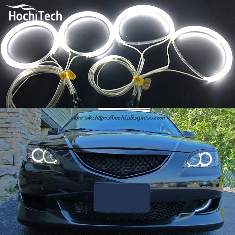 Đèn pha siêu sáng chiếu sáng CCFL Angel Eyes HochiTech Angel Eyes Kit cho Mazda 3 mazda3 2002 2003 2