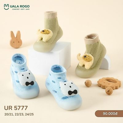 Giày bún tập đi cho bé Ualarogo đế Cao su mềm dẻo chống trượt an toàn bảo vệ ngón thoáng khí 5777