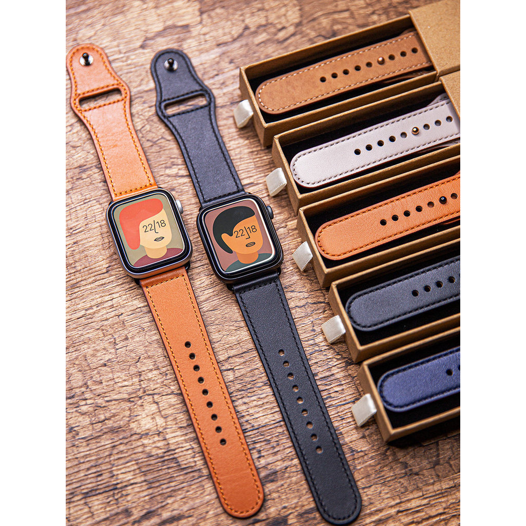 Thích hợp cho Apple Watch Apple Watch S11 thế hệ đầu tiên Dây da thật iwatch Chính thức Nam Nữ ultra