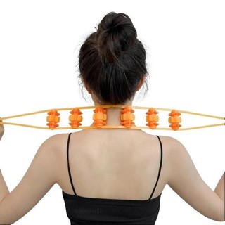 Dây Massage Cầm Tay Lưng Vai Cổ Máy Mát-Xa Cơ Nhựa Kéo Lưng Thể Dục Vật Lý Trị Liệu Con Lăn Hạt