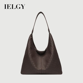 IELGY Túi Tote Nữ Retro Đi Làm Dệt Da Mềm Vai Dung Tích Lớn Đi Lại Túi Nách