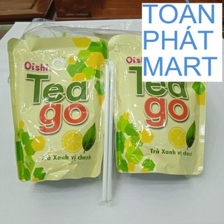  Bán sỉ  nước trà xanh Tea Go vị chanh đào Oishi bịch 10 gói 180ml thơm mát giải nhiệt mùa hè 