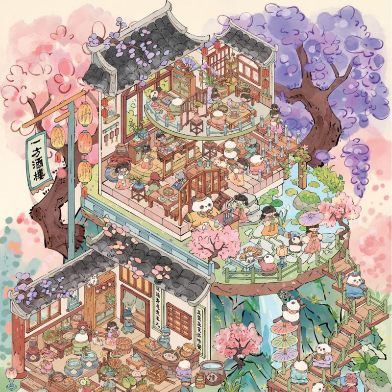 3 Chiếc [Bistro Series] Vintage Siêu Lớn 3D Tạp Chí Miếng Dán Chống Thấm Nước Giấy Thêu Sò Chất Liệu