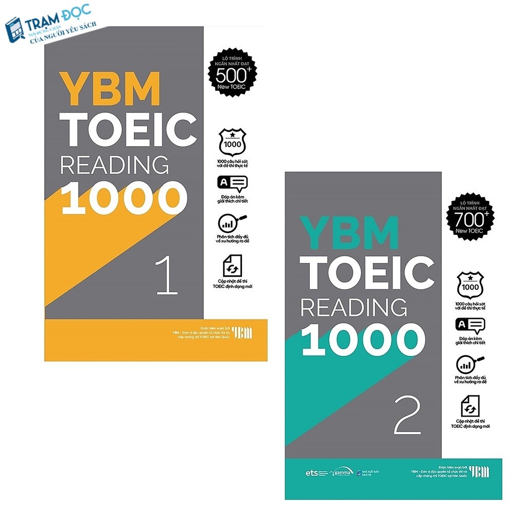 Sách- YBM TOEIC Reading 1000: Vol 1 + 2 (Trọn Bộ 2 Cuốn)