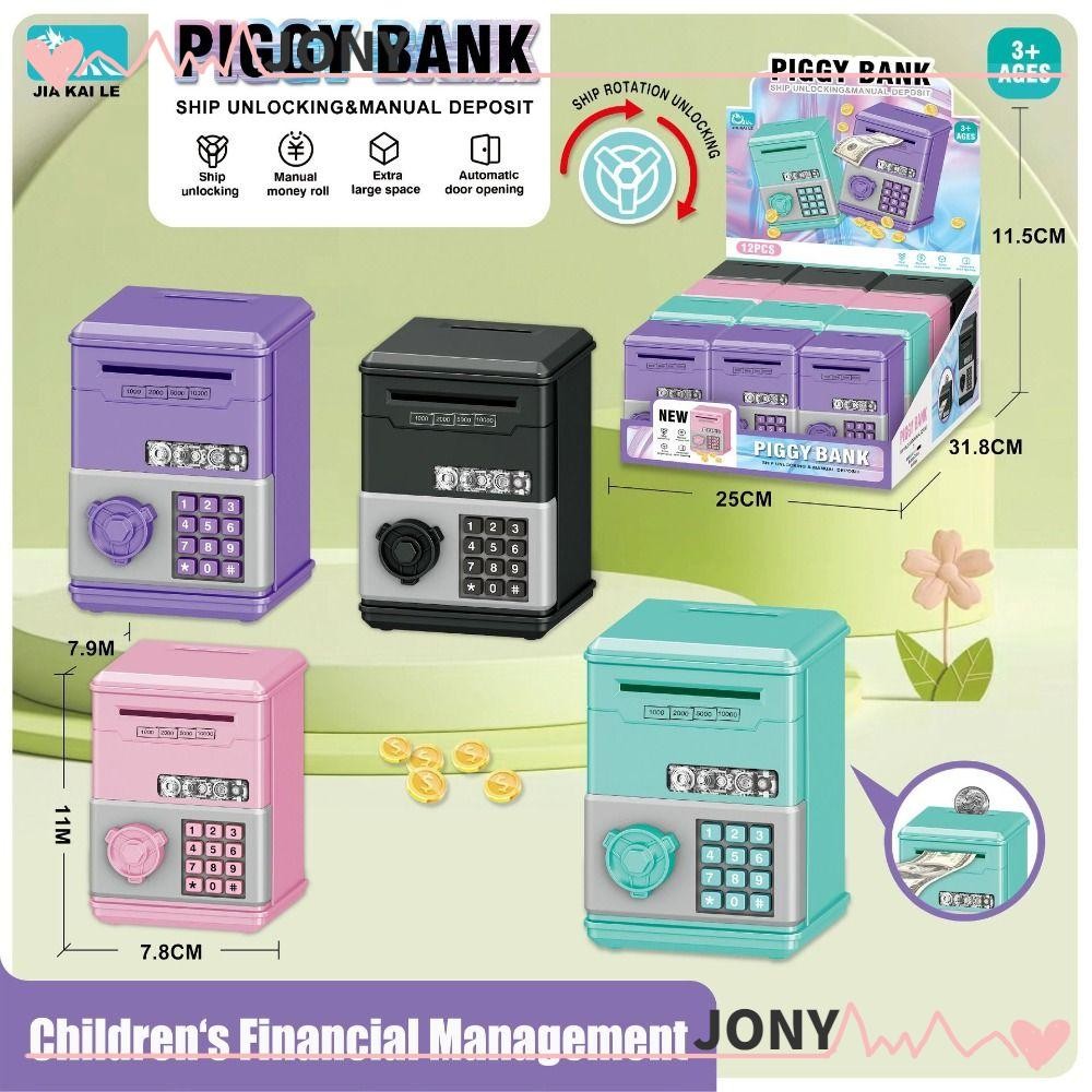 JONYPH Đồ chơi trẻ em Heo đất, Mật khẩu Hộp tiền tiết kiệm tiền Mini, ATM trẻ em Đồ chơi tiết kiệm t