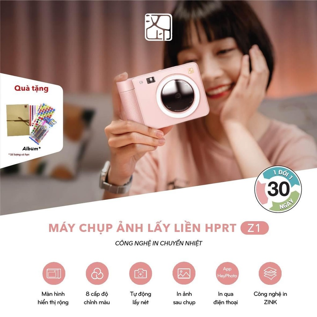 Máy ảnh di động HPRT Z1: Công nghệ ZINK, Bluetooth 5.2, tự động và ảnh động AR.