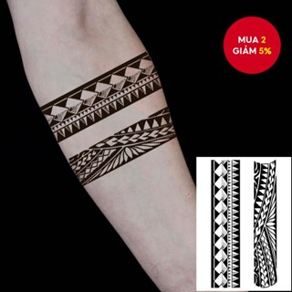 Hình xăm băng tay bộ lạc thảo dược - Nhãn dán tạm thời cho nam / nữ, Matte Finish Nghệ thuật cơ thể thực tế