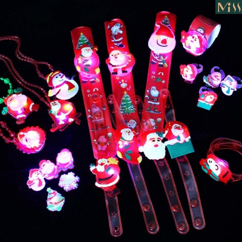 Miss * Halloween Phát Sáng Vòng Lấp Lánh Trâm Đèn Dạ Quang Led Vòng Cổ Lắc Tay Trẻ Em Đèn Halloween 