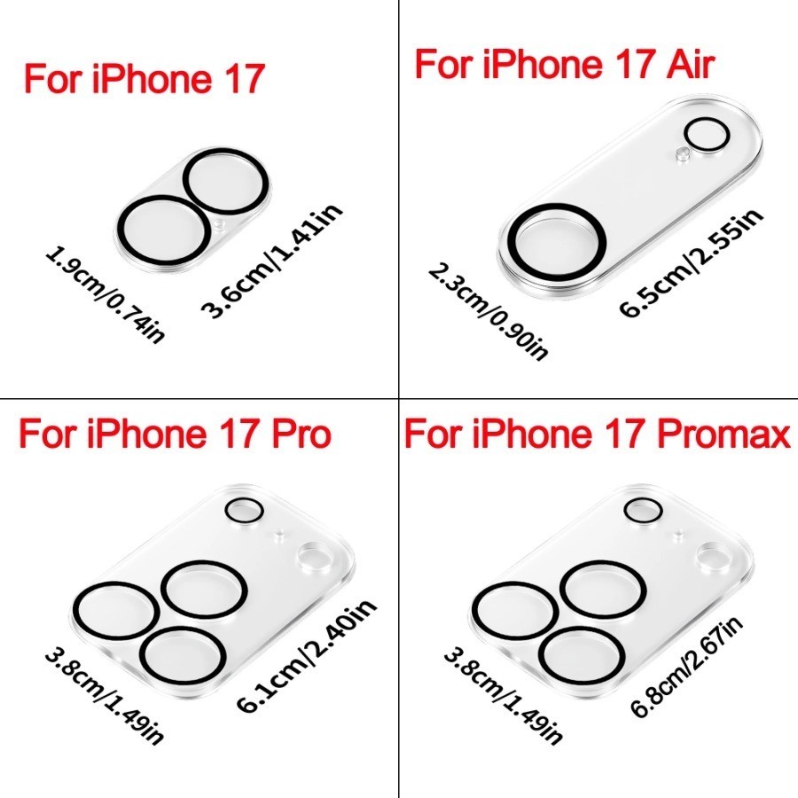 Kính cường lực bảo vệ camera sau mạnh mẽ cho iPhone Air 11 12 13 14 15 16 17 Pro Max 12 13 Mini 14 15 16 Plus | BigBuy360 - bigbuy360.vn