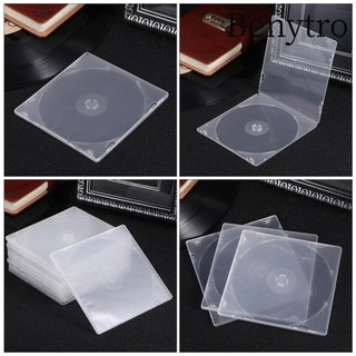 BENYTRO 20 Chiếc CD, Hộp PP Vuông Đĩa Đơn Trong Suốt, Vỏ PP Có Thể Lắp Đặt Hộp Cao Su Mềm Phong Cách Mỏng CD
