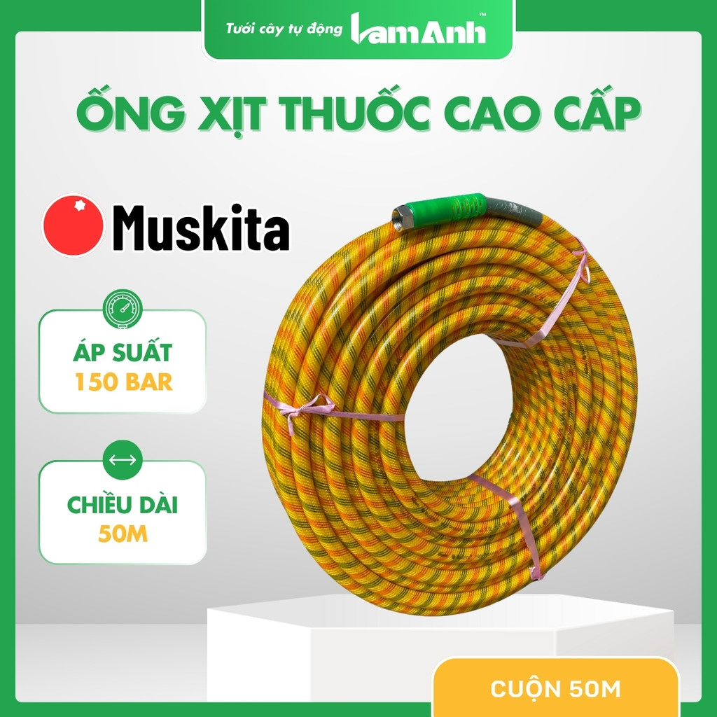 ỐNG DÂY XỊT THUỐC SÂU 8.5MM, CUỘN 50M, 3 LỚP 5 LỚP, PHUN XỊT THUỐC, DÂY RỬA XE ÁP LỰC CAO HIỆU MUSKI