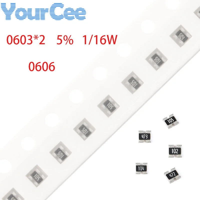 100 chiếc 0606 0603 * 2 Điện trở mạng Mảng SMD 0 ~ 1M 0 10 22 33 47 100 220 330 470 1K 2.2K 3.3K 4.7