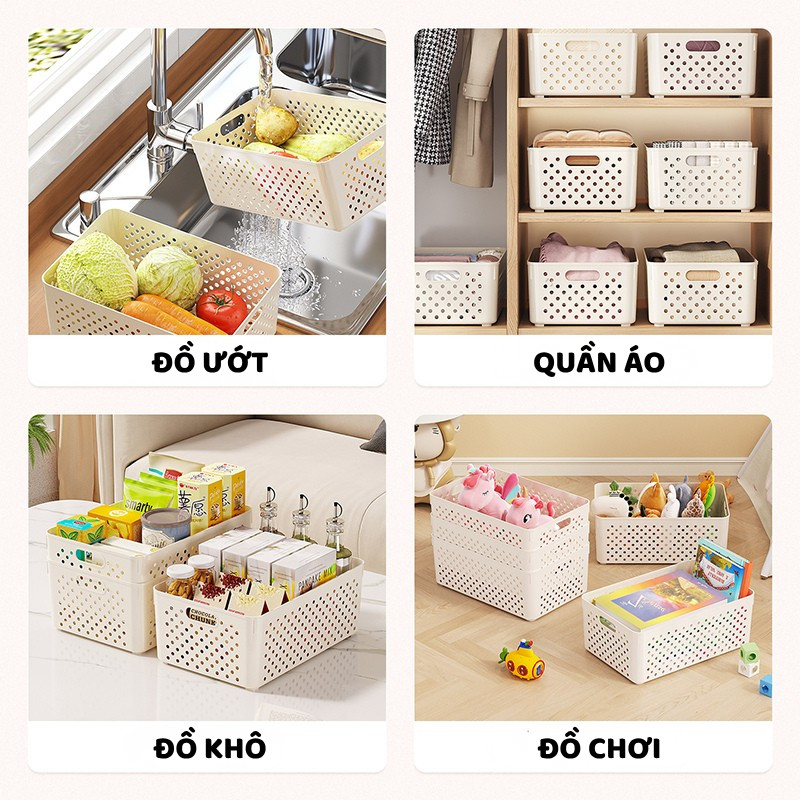 Khay Rổ Chữ Nhật Nhiều Kích Thước ENODA HOME, Giỏ Nhựa Đựng Đồ Đa Năng Sắp Xếp Nhà Cửa Q320 | BigBuy360 - bigbuy360.vn