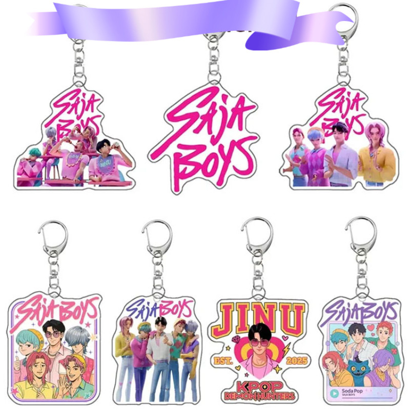 Hot Kpop Demon Hunters Huntrix Saja Boys Acrylic Keychains Hot Bag Accessories Rumi Zoey Mira Sold M