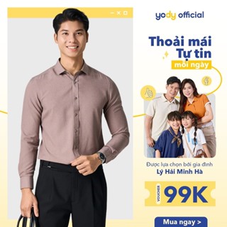 Áo sơ mi nam YODY dài tay thấm hút nhanh, khô nhanh, chống tia UV form regular MOSH25A079