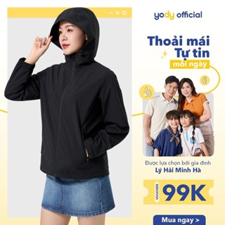 Áo khoác nữ có mũ liền lót lông cao cấp giữ ấm cản gió thương hiệu YODY AKN7015