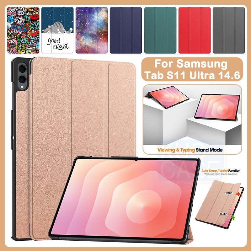 Dành Cho Samsung Tab S11 Ultra 2025 14.6inch X930 S11 Ultra 5G X936B Bao Da PU Có Thể Điều Chỉnh Gấp