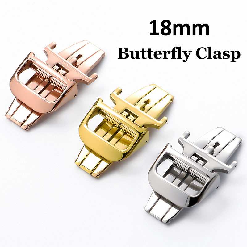 Khóa thép không gỉ 18mm bướm gấp siêu mỏng cho Jaeger-LeCoultre Gyrotourbillon Reverso Rendez-Vous