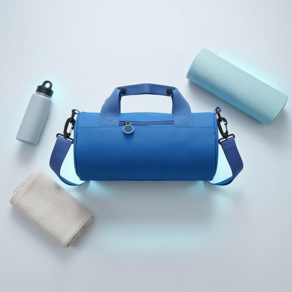 Túi Duffel hình trụ Vải Oxford Du lịch Túi Duffel Hành lý Phần cứng màu đen mặt mềm